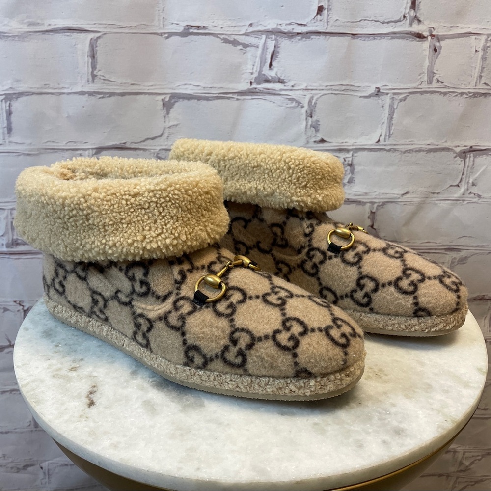 Gucci Shearling Fria Horsebit Boot